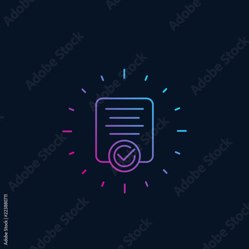 Compliance vector linear icon