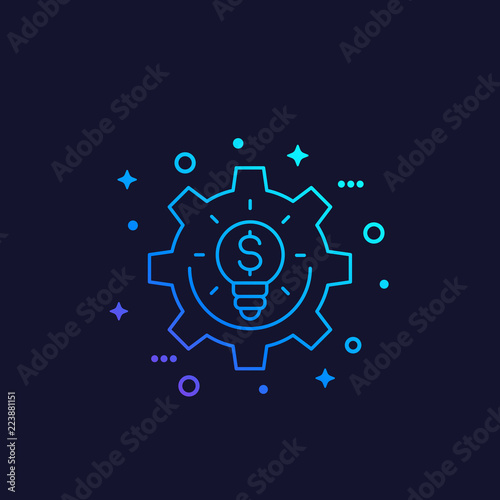 innovations, fintech vector line icon