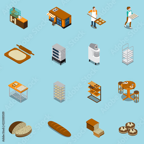 Bakery Production Icons Collection