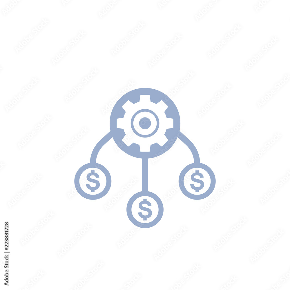 operational costs optimization icon on white operational costs optimization icon on white