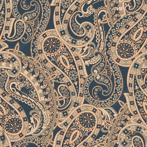 Paisley Damask ornament. Seamless vector pattern