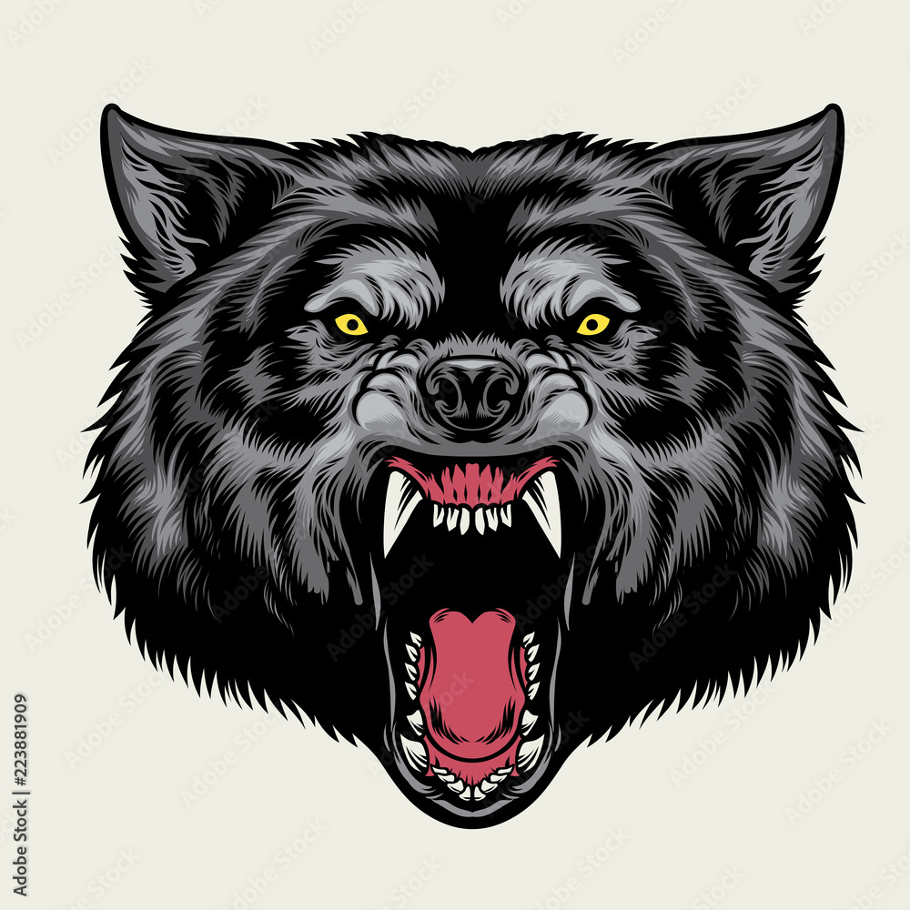 Fototapeta premium angry wolf head