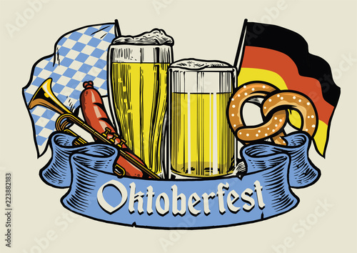 vintage style of oktoberfest design