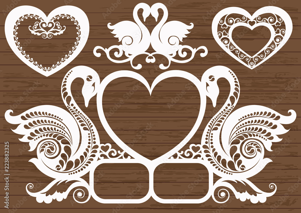 Naklejka premium template for cards for laser cutting