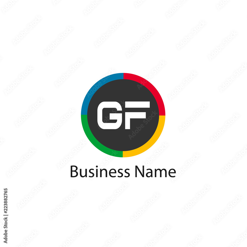 Initial Letter GF Logo Template Design