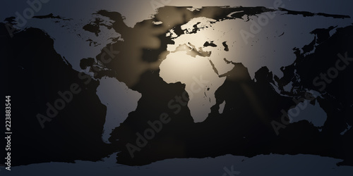 abstract world map, shadow, enlightenment