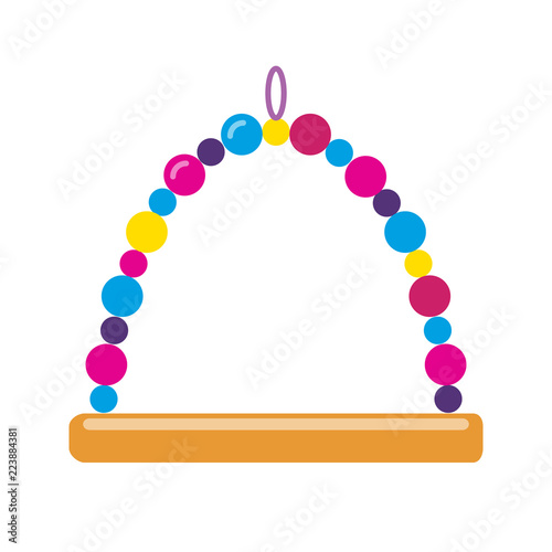 Bird swing accessory icon in flat style