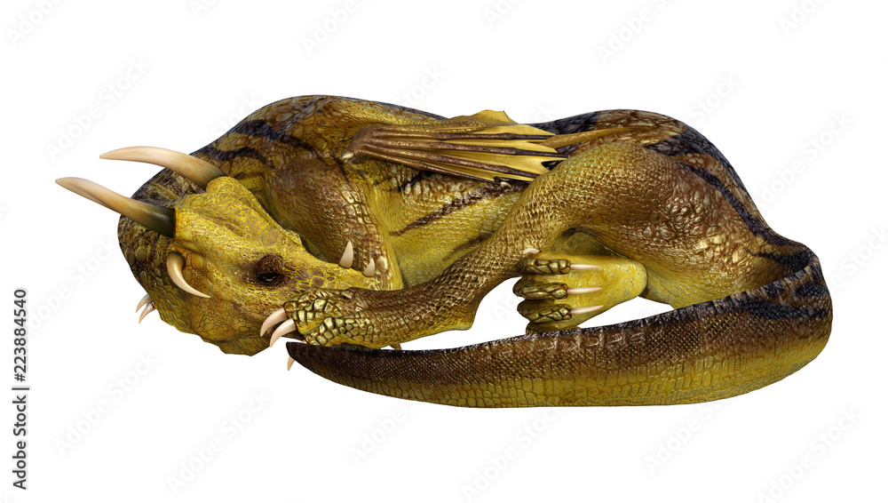 3D Rendering Fairy Tale Dragon on White 3D Rendering Fairy Tale Dragon on White
