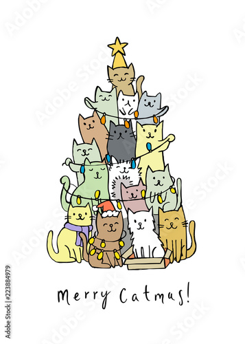 Christmas tree with cats