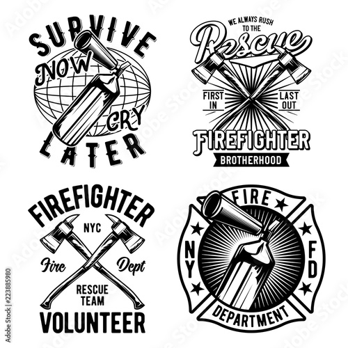Vintage labels set with lettering composition on white background. T-shirt logo design.