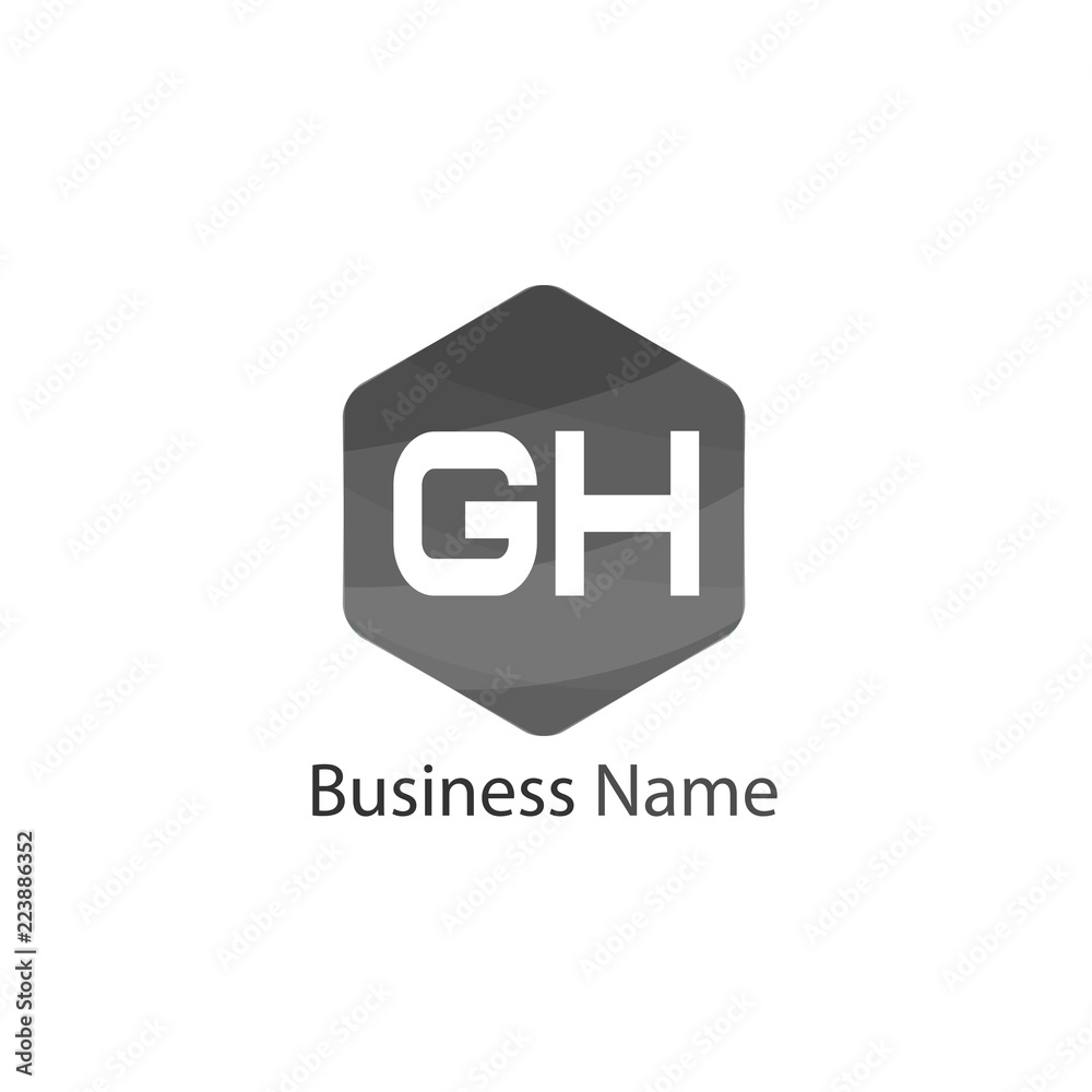 Initial Letter GH Logo Template Design