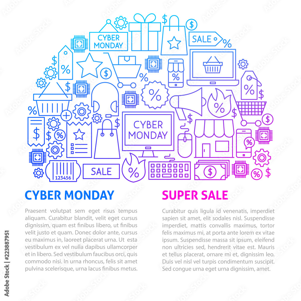 Cyber Monday Line Template