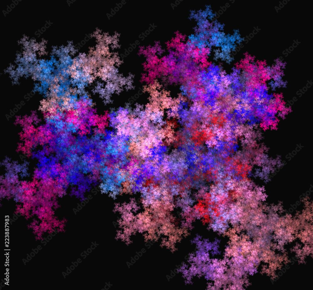 Purple blue pink pattern.Fantasy fractal texture. Digital art. 3D rendering. Computer generated image.