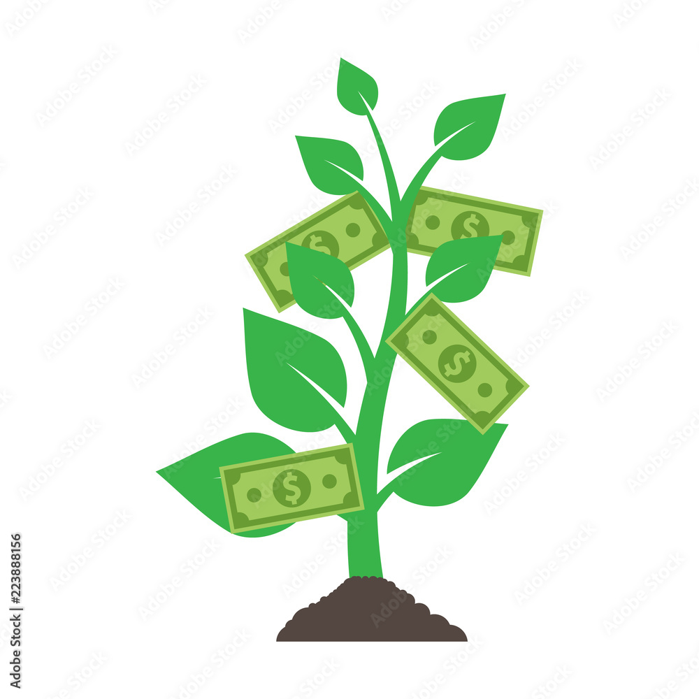 logo money tree isolated on white background. Vector illustration. logo money tree isolated on white background. Vector illustration.