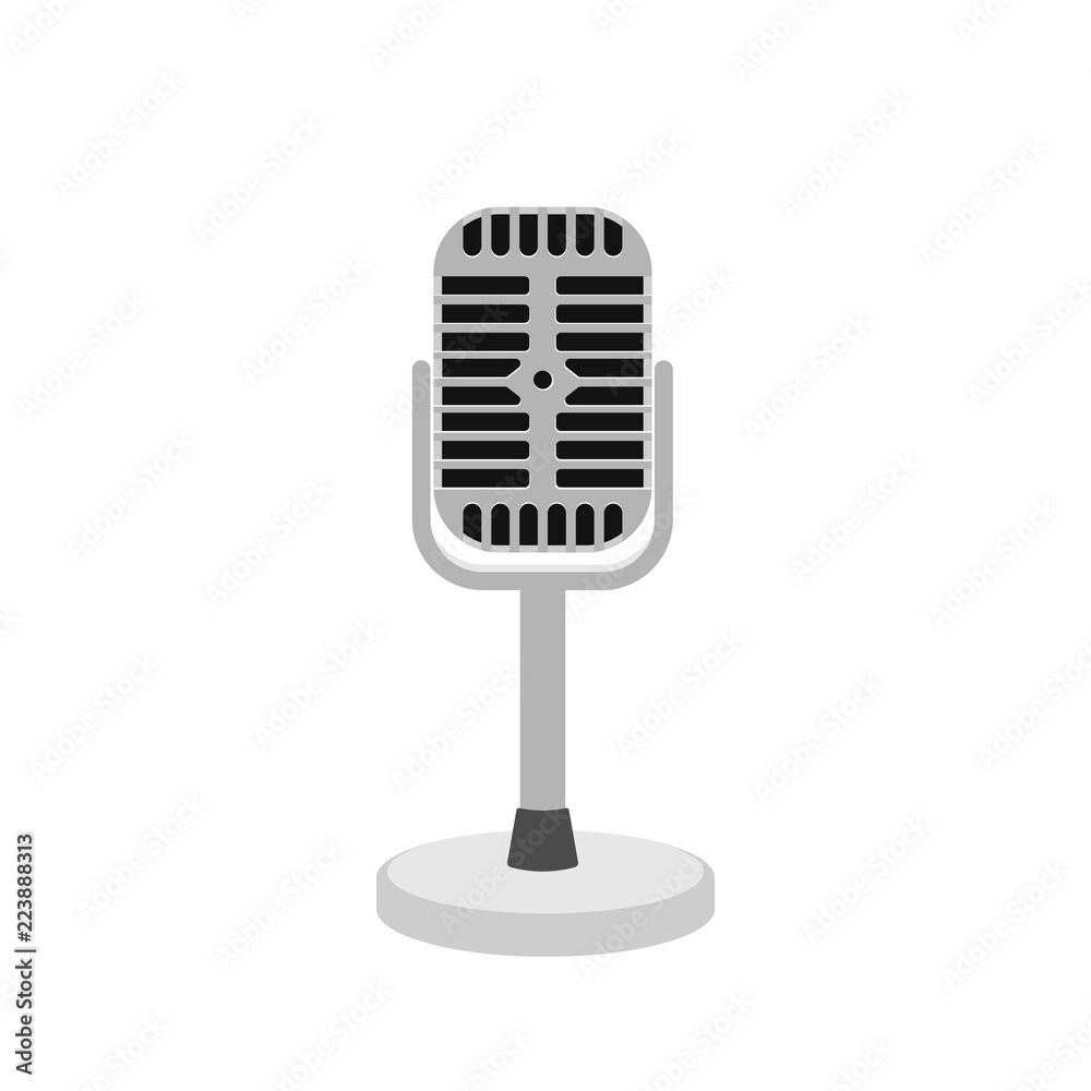 Microphone isolated on white background. Vector illustration. Microphone isolated on white background. Vector illustration.