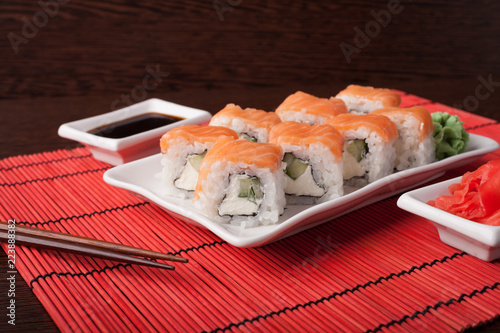 Japanese sushi traditional japanese food photo