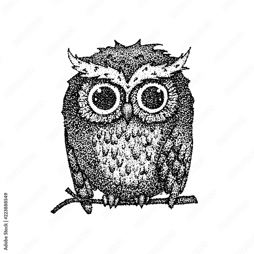Fototapeta premium Dotwork Cute Owl
