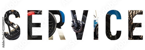 Automotive font Alphabet wording SERVICE. Made of modern car with Precious paper cut shape of letter. Collection of industry font for your unique decoration & many concept idea. Automotive concept