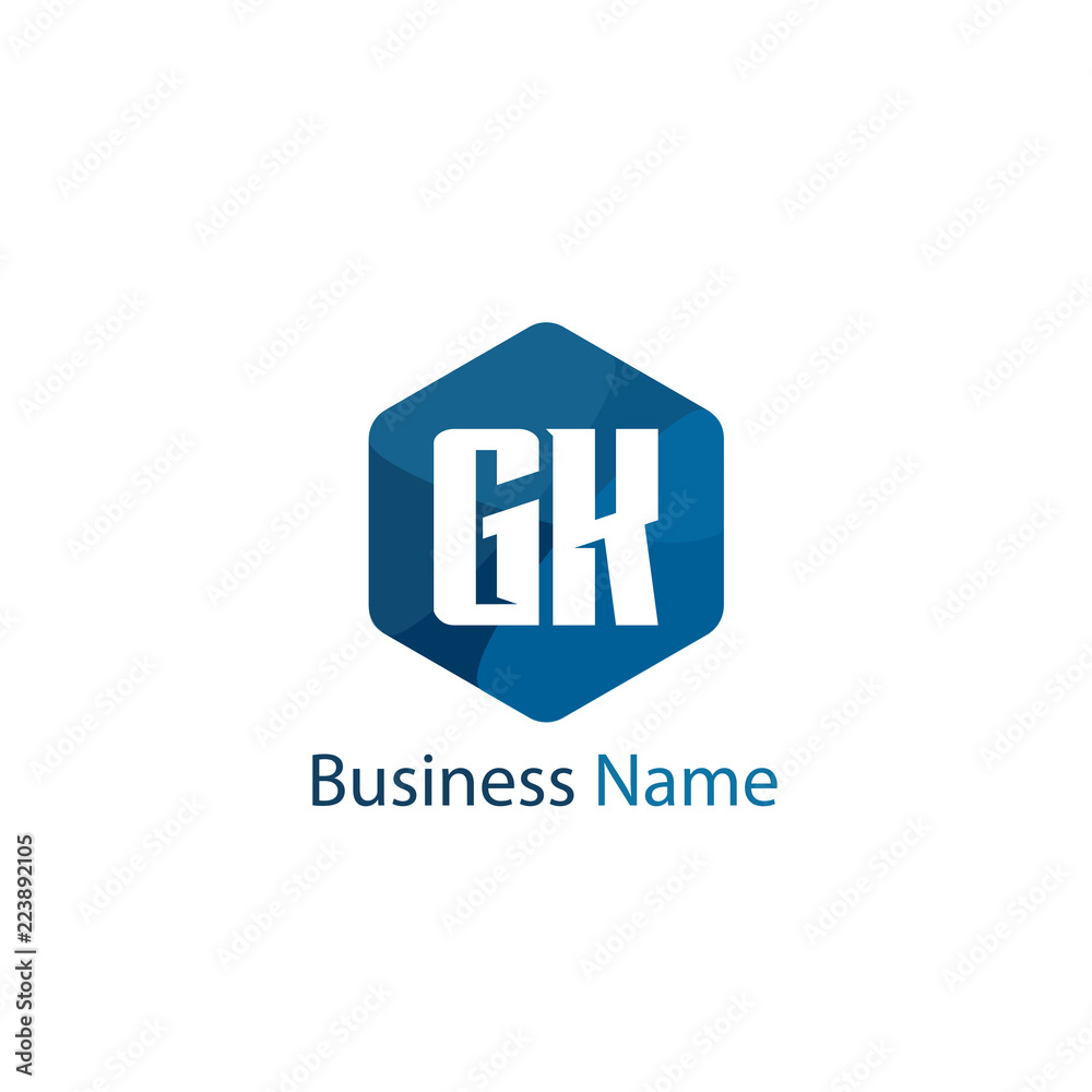 Initial Letter GK Logo Template Design