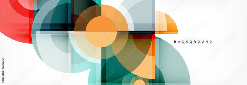 Abstract background - multicolored circles, trendy minimal geometric design Abstract background - multicolored circles, trendy minimal geometric design