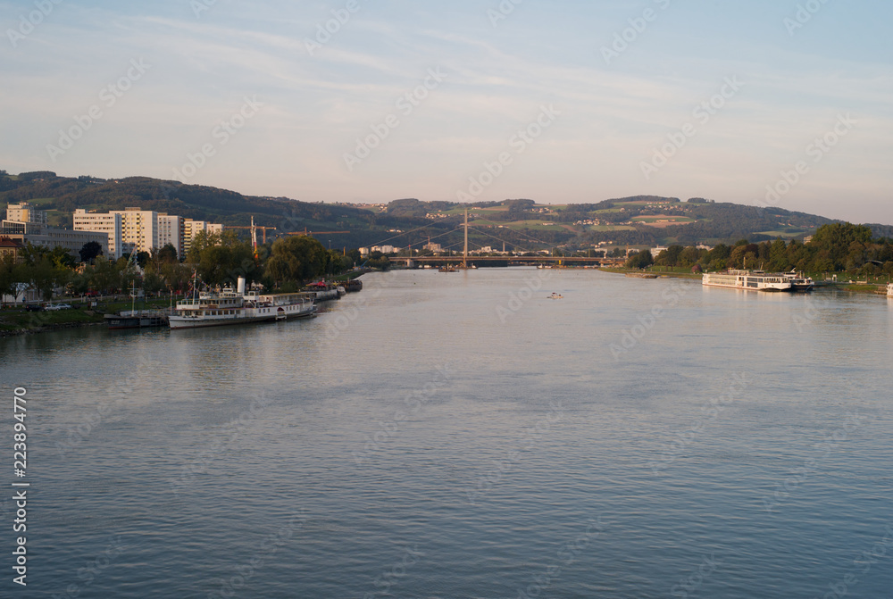 The River Danube in Linz, Austria