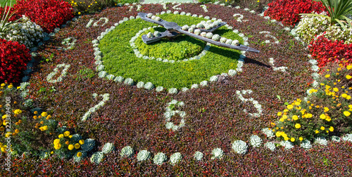 Blumenuhr im Kurpark Baden bei Wien