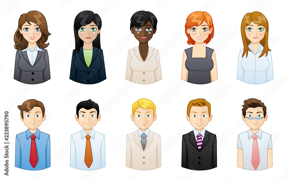 people icons avatars set - illustration