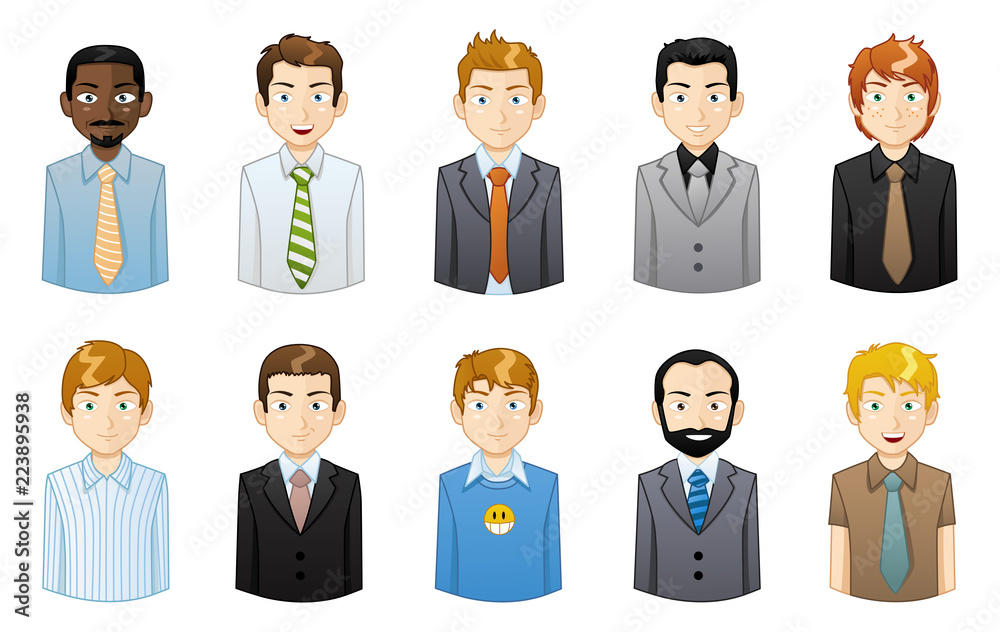 Businessman icons avatars illustration set Businessman icons avatars illustration set