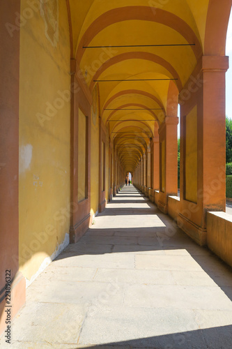 Yellow and orange arbours in Bologna, Italy