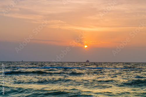 seascape in the Odesa during the sunset in the summer season