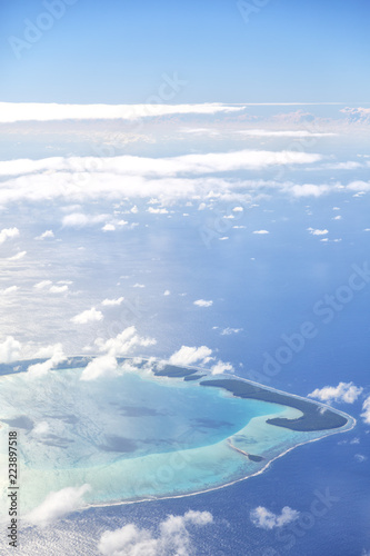 the view of the reef from the airplane