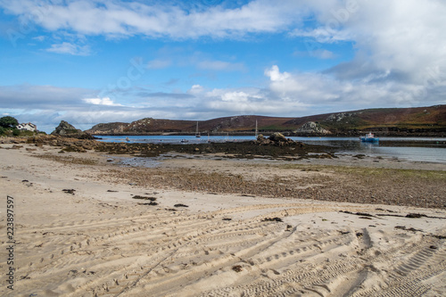 Low tide between Bryher and Tresco on the Isles of Scilly, UK photo