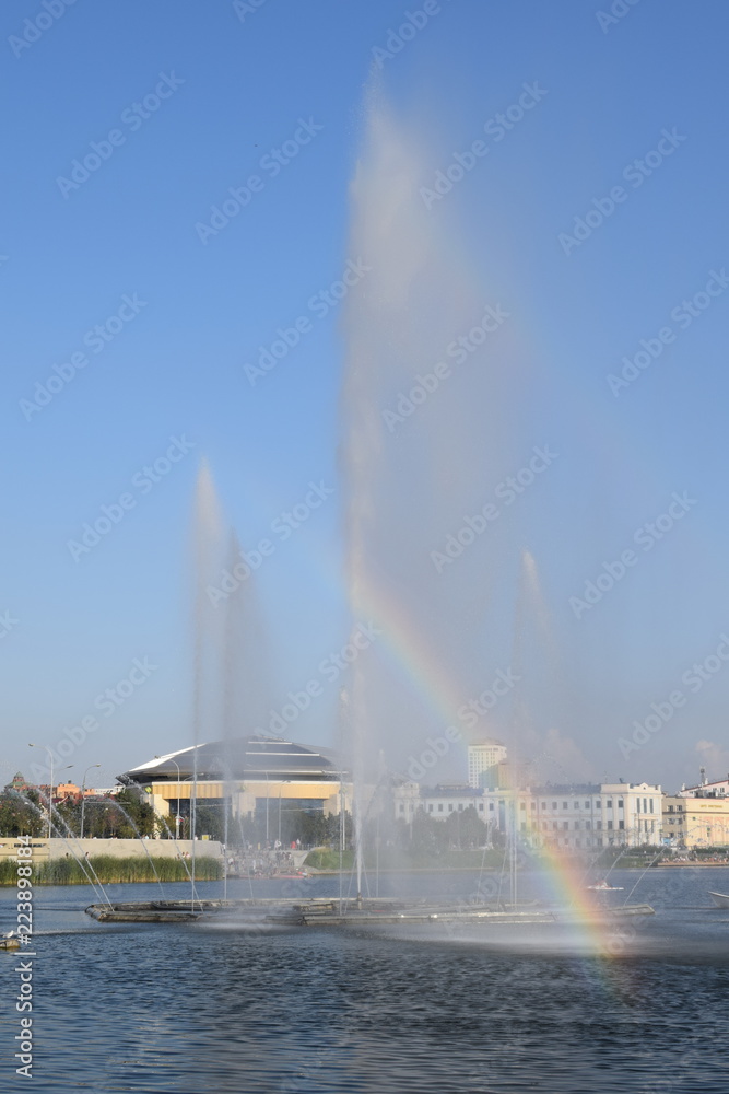 Fototapeta premium Kazan. The Kaban Lake. Fountain