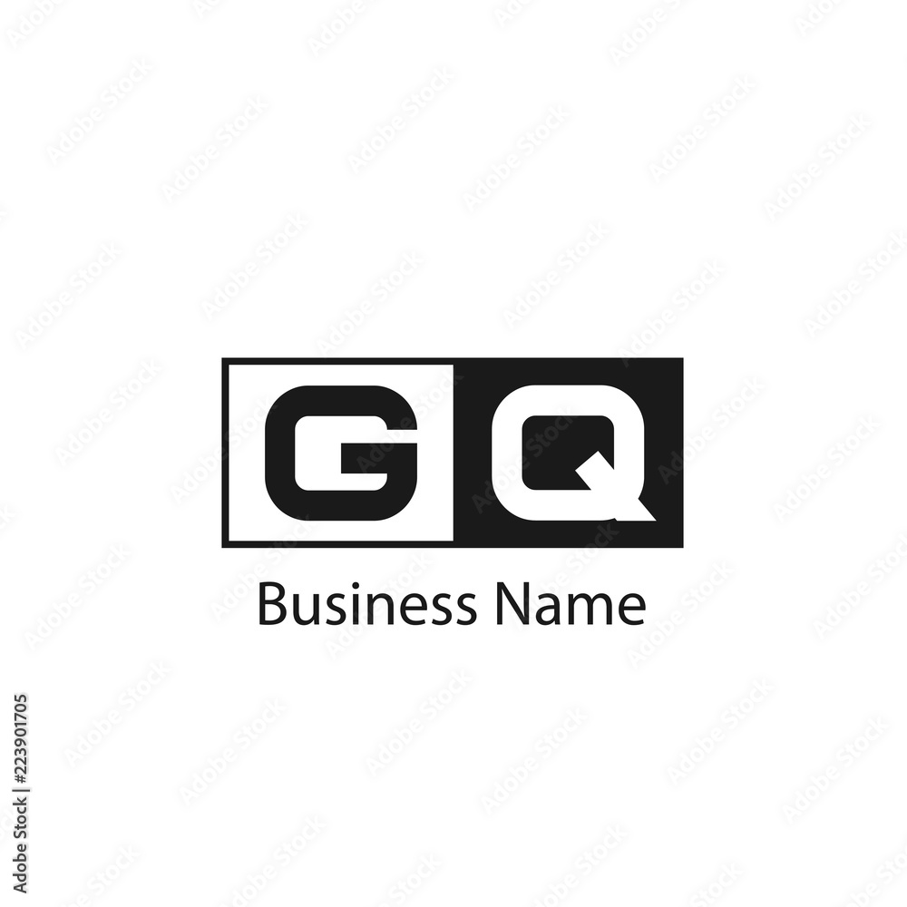 Initial Letter GQ Logo Template Design
