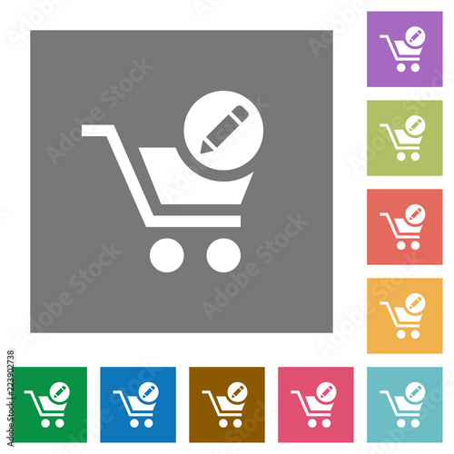 Edit cart items square flat icons