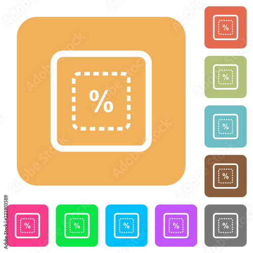 Scale object by percent rounded square flat icons