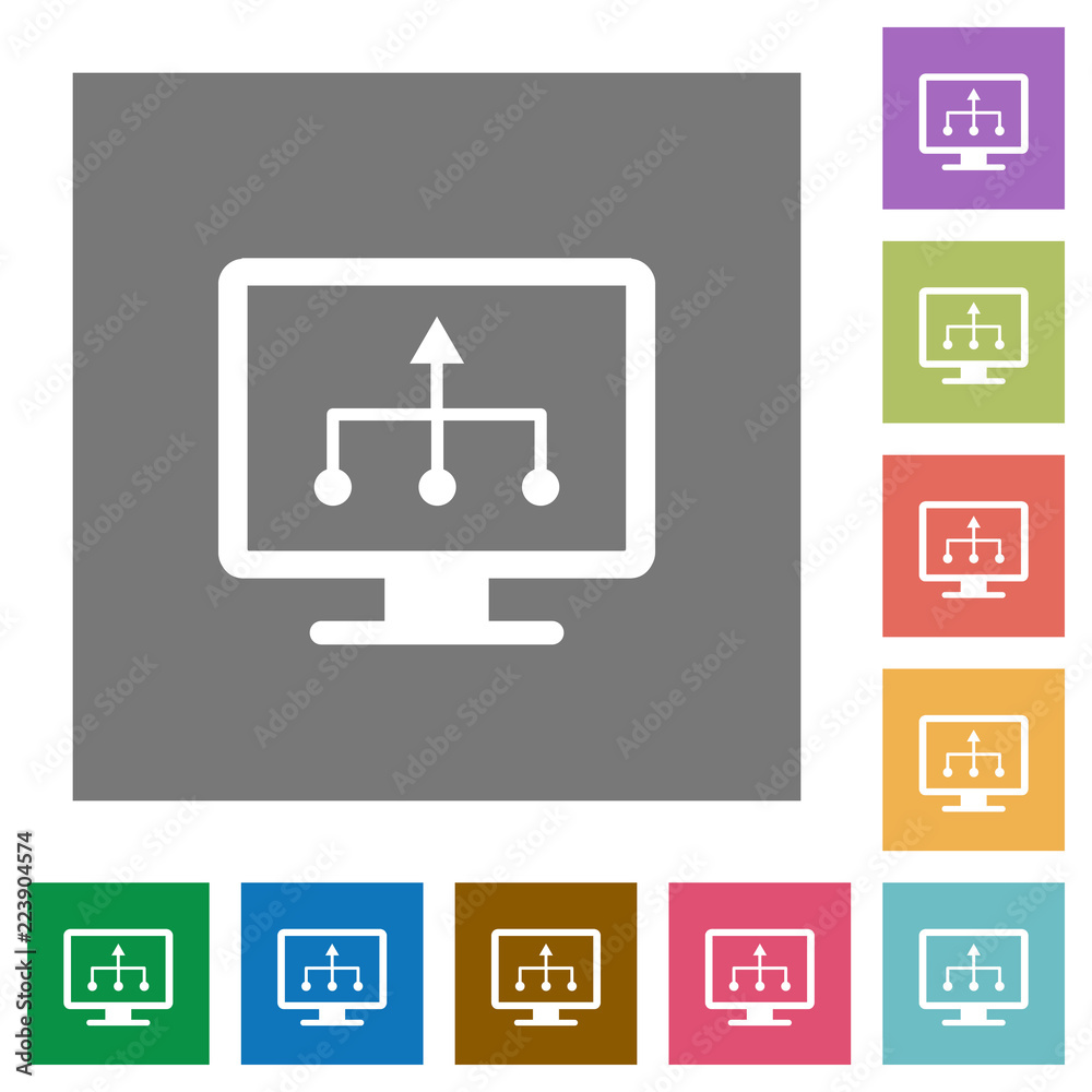 TV select source square flat icons TV select source square flat icons