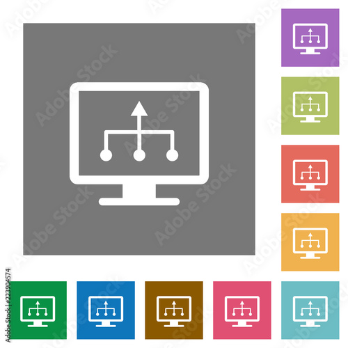 TV select source square flat icons