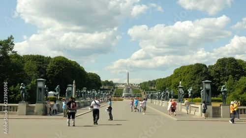Shot of Frognerparken (Vigelandsparken) in Oslo, Norway, bridge