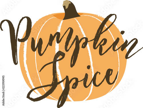 Sketchy Pumpkin with Pumpkin Spice Brush Lettering