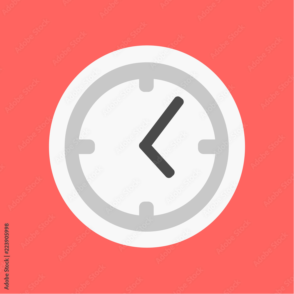 Flat clock icon. Time flat illustration vector Flat clock icon. Time flat illustration vector