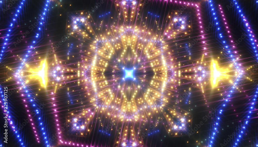 Obraz premium multicolored glitter lights background, beautiful rays of light. illustration digital.