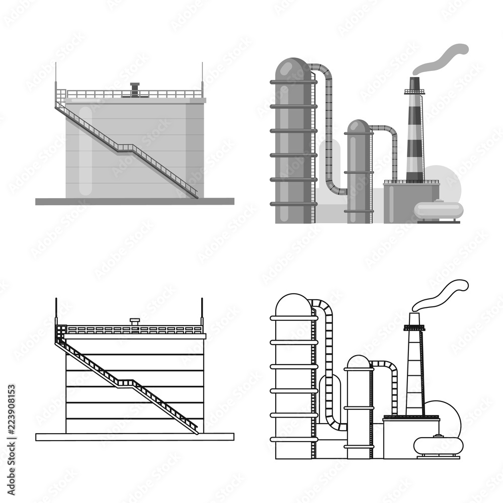 Vector illustration of oil and gas logo. Collection of oil and petrol stock symbol for web. Vector illustration of oil and gas logo. Collection of oil and petrol stock symbol for web.