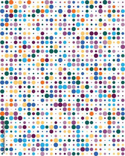 Pattern with colorful dots, Seamless vector background