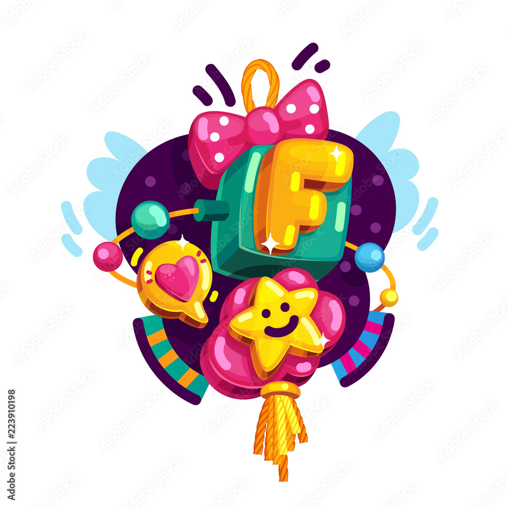 Fototapeta premium Baby girl alphabet letter F