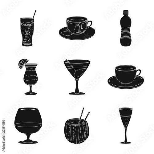 Vector illustration of drink and bar sign. Collection of drink and party stock symbol for web.