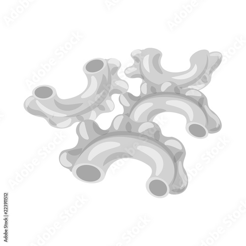 Vector illustration of pasta and carbohydrate sign. Set of pasta and macaroni stock symbol for web.