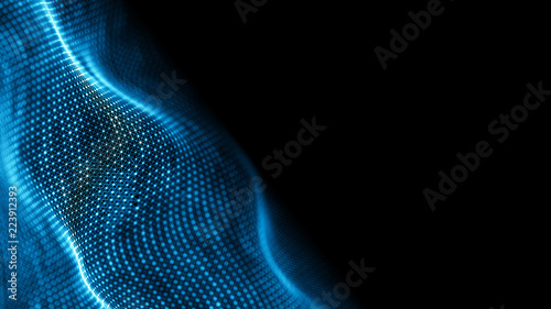 Data technology background. Abstract background. Connecting dots and lines on dark background. 3D rendering. 4k.
