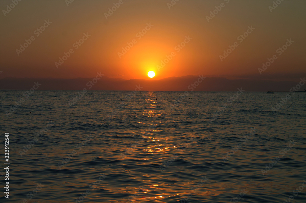 Sunset.Mediterranean Sea.Side .Turkey.
