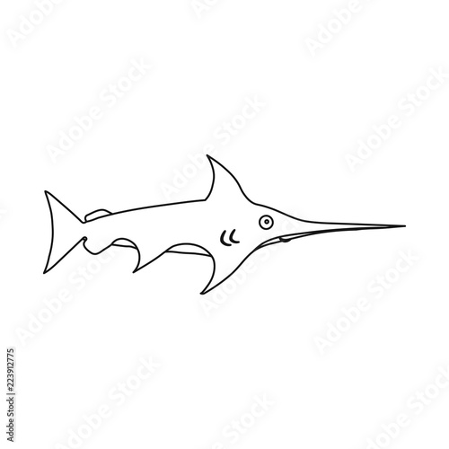 Vector illustration of sea and animal symbol. Collection of sea and marine stock vector illustration. © Svitlana